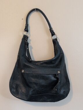 Classic Deep Teal Leather Shoulder Bag - Women's Everyday Hobo